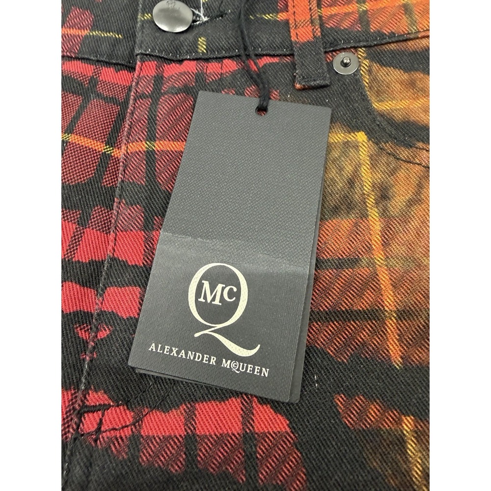 Alexander McQueen Size 26 Skinny Jeans Pants High Rise Tiger Check Tartan MCQ - Picture 4 of 16